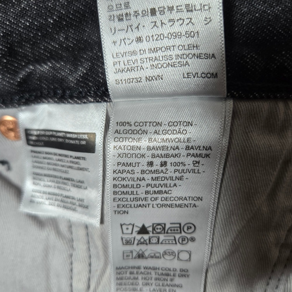 Levi's Premium 501 Slim Taper Selvedge Jeans Faded Black 36X30 100% Cotton - Picture 6 of 9